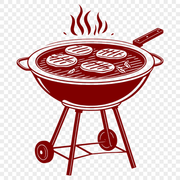 A cartoon-style illustration of a grill or barbecue, suitable for vector graphics and cutting machine designs.