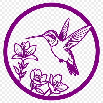 A colorful hummingbird perched on a bright floral bloom, detailed vector illustration suitable for crafting and design.