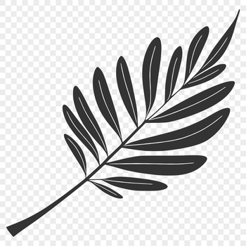 A detailed illustration of a single leaf with intricate texture and veins.
