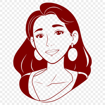 A vector illustration of a woman.