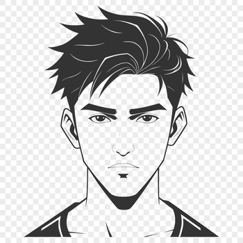 A vector illustration of a male figure in a simple outline style.