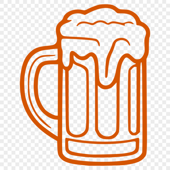 A digitally created illustration of a beer in a glass.