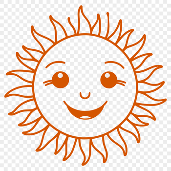 A simple illustration of the sun, perfect for vector graphics and digital design projects.