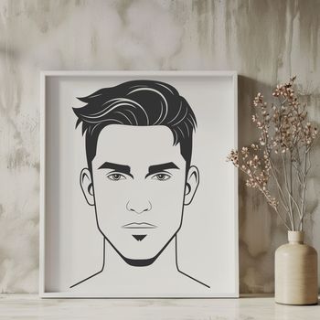 A digital illustration of a male figure in simple outline style, suitable for various design applications.