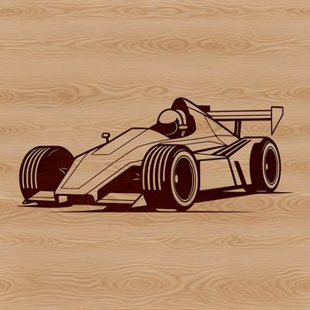 A high-resolution design of a sleek racing car for use in vector graphics and digital art.