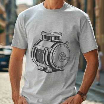 Vector illustration of a motor with detailed mechanical components