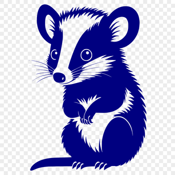 A detailed illustration of a wild possum, suitable for graphic design and digital crafting.