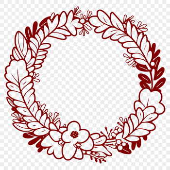 An intricate SVG floral wreath pattern suitable for laser cutting and pyrography projects.