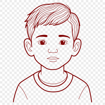 A young boy's portrait created as a vector design using SVG format.