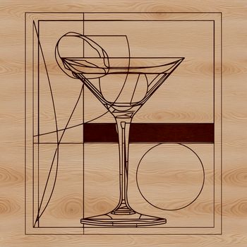 A vector illustration of a cocktail in a glass, designed for digital use.