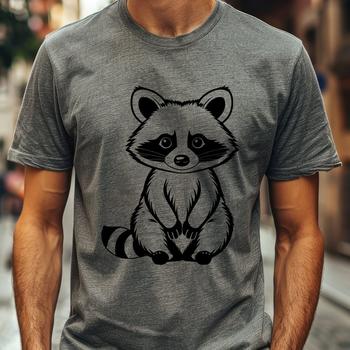 Vector illustration of a raccoon in outline style.