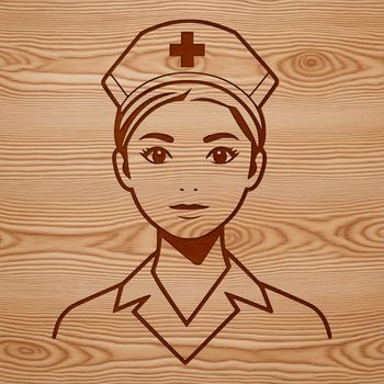 A high-quality, female nurse illustration created as a vector image for various uses.