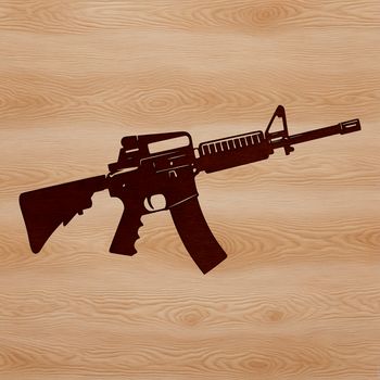 Illustrative representation of a rifle, suitable for vector art designs.