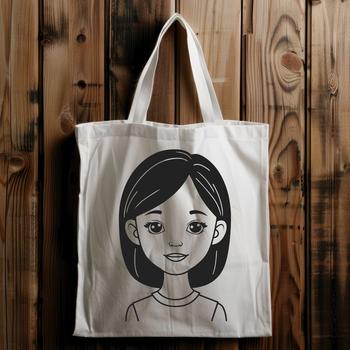A young girl illustration created in vector format, suitable for various design applications.