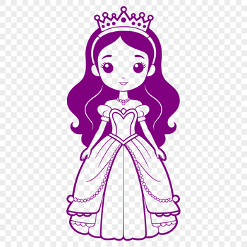 Royalty-themed clip art featuring a princess design as a scalable graphic.