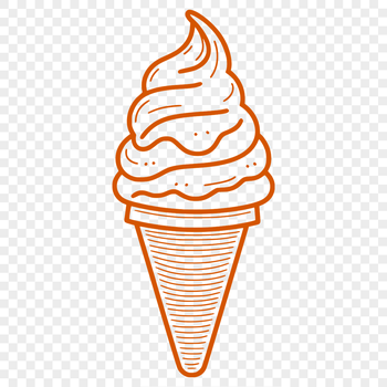 Illustrated ice cream dessert design created in vector format for crafting and printing.