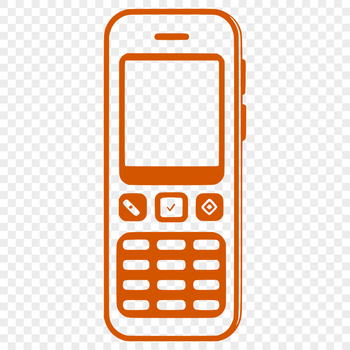 A digital representation of a cell phone, created as a vector graphic.