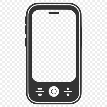 A detailed illustration of a modern cell phone with sleek design and intricate details.