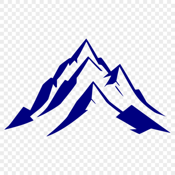 A digital illustration of a mountain landscape with rolling hills and peaks.