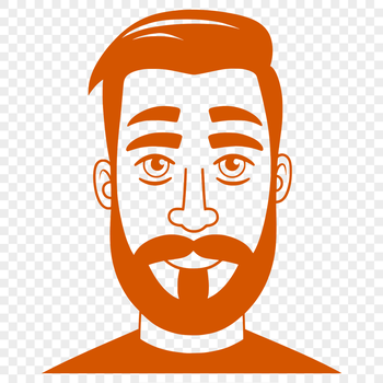 Image of a male figure with a beard in a vector format.