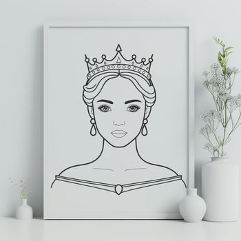 A young female character in royal attire with a crown on her head.