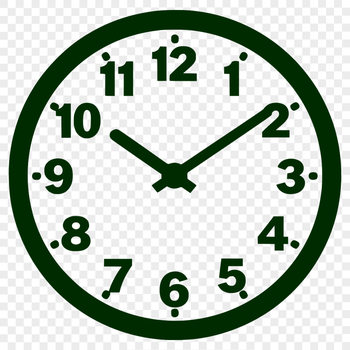 Clock symbol in vector format with clear lines and simple design.