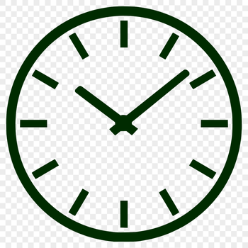 A simple digital clock icon in a vector format.