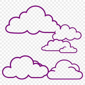 A stylized illustration of a white cumulus cloud.