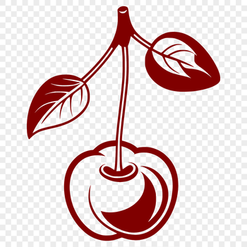 A single cherry fruit with smooth skin and vibrant red color.