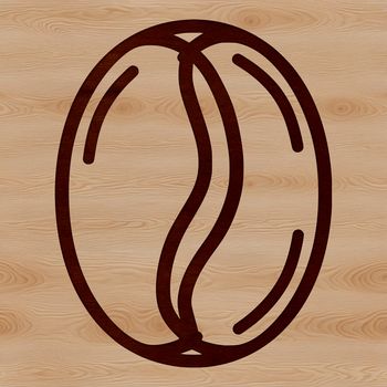 A simple line drawing of a coffee bean suitable for various design applications.