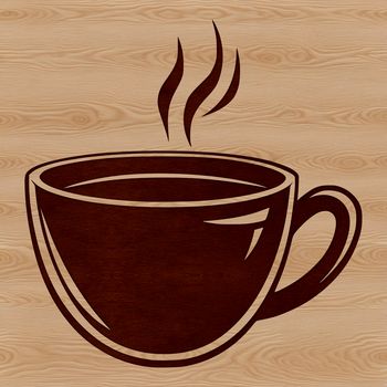 Empty ceramic-style coffee cup vector illustration suitable for digital cutting machines.