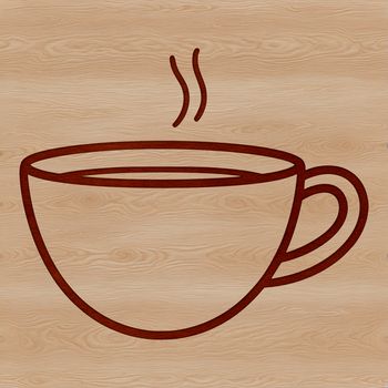 A simple line drawing of a cup used for drinking coffee.