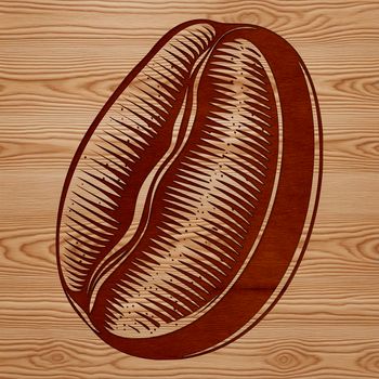 An isolated illustration of a coffee bean, suitable for digital designs and crafting projects.