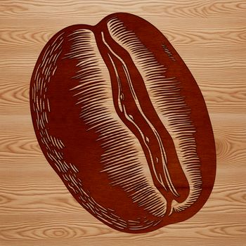 An SVG graphic of a single coffee bean, suitable for digital applications.