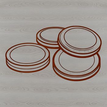 Vector illustration of a stack of coins in various denominations.