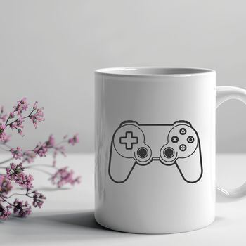A high-resolution SVG design of a standard video game controller with buttons and joystick.