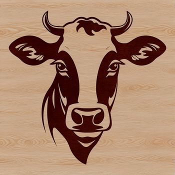 An isolated SVG graphic representation of a cow, ideal for crafting and DIY projects using digital design tools.