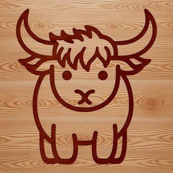 A simple line drawing of a cow, suitable for vector design projects.