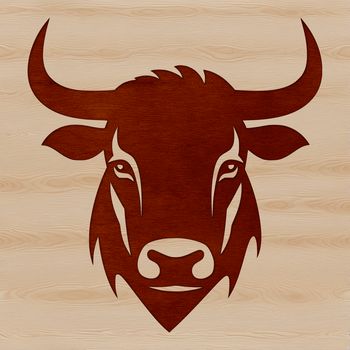 An illustration of a cow's head, suitable as vector art for crafting and design projects.
