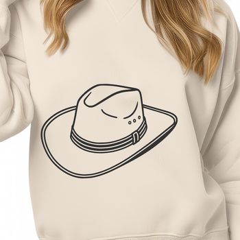 A traditional cowboy hat made from vector lines and shapes.