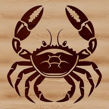 A vector art representation of a crab, suitable for use with cutting machines or as a stencil design.