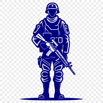 An illustration of a soldier in uniform.