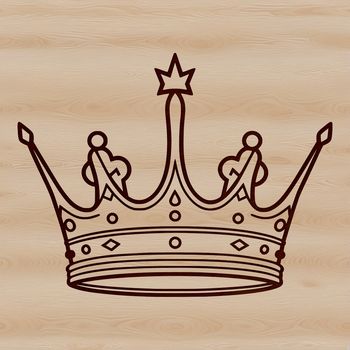 An SVG icon of a crown featuring a traditional regal motif.