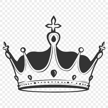 A simple crown illustration created as a vector graphic, suitable for various design applications.