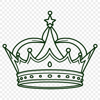 A detailed, scalable vector graphic crown illustration suitable for cutting machines like Cricut or laser cutters.