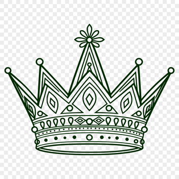 An SVG design element featuring a stylized crown shape with clean lines and sharp edges.