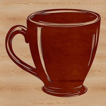 A simple illustration of a standard-sized cup with straight sides and a flat base.