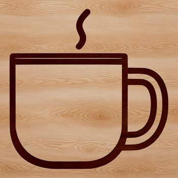 Simple line drawing of a cup with handle, suitable for graphic design and digital art projects.