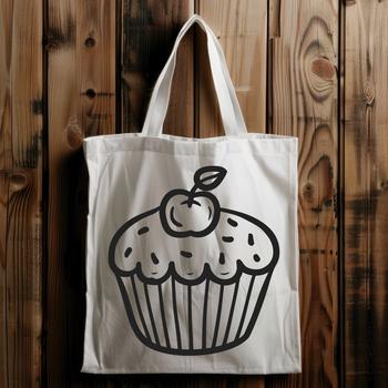 A single-tiered dessert with a swirl of frosting on top, made from vector artwork.