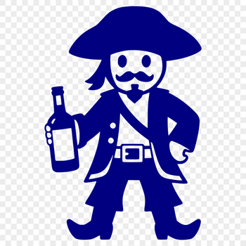 A simple line drawing of a pirate character, suitable for commercial or personal use.